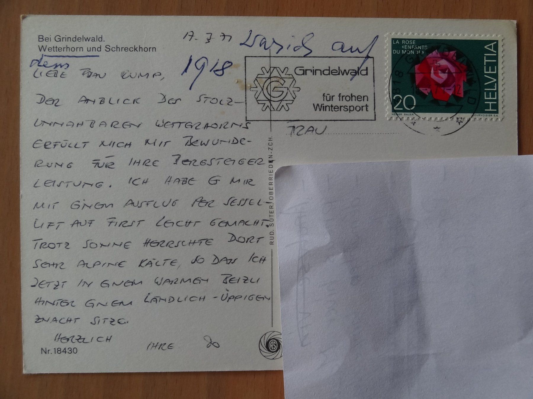 Cartoline postali: Grindelwald 1971 - neige hiver Suisse – Usato da St Léonard venduto da Riglin 1
