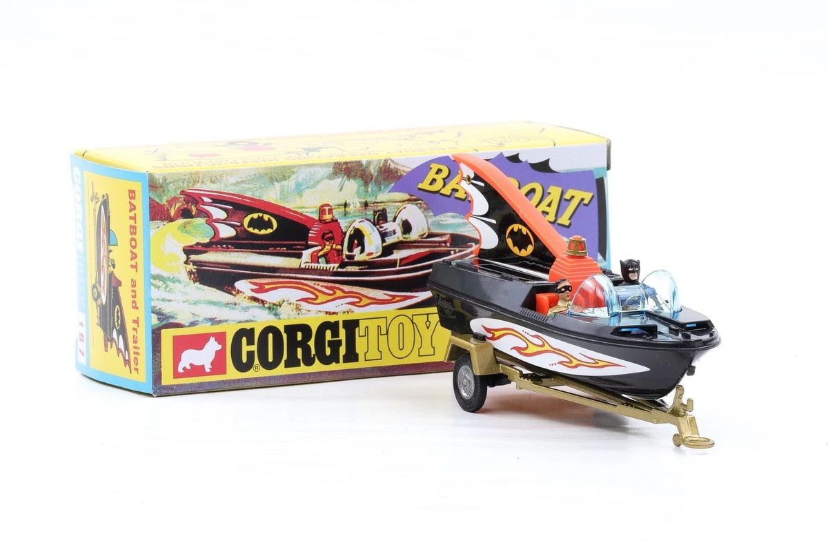 Corgi Toys Modellini d'auto: BAT BOAT WITH BATMOBIL & ROBIN CORGI – Nuovo e nell'imballaggio originale da Suhr venduto da Moebelsiralfred 1