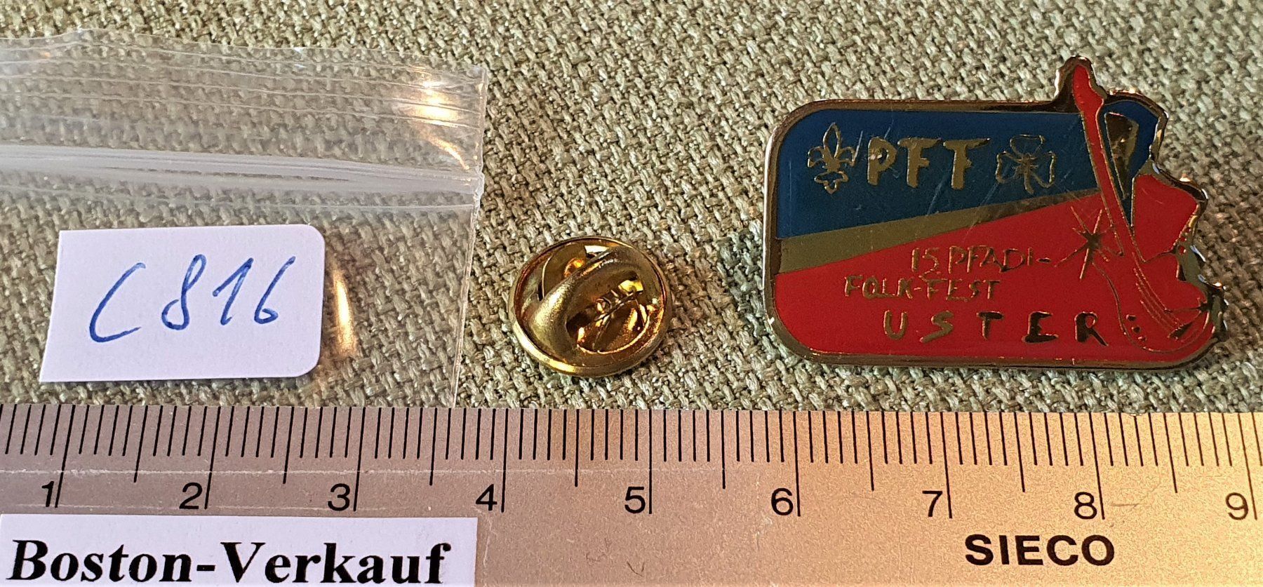 Plaketten & Abzeichen: C816 - Pin 15. Pfadi Fest Uster Schweiz – Gebraucht aus Reinach BL von Boston-Verkauf 2