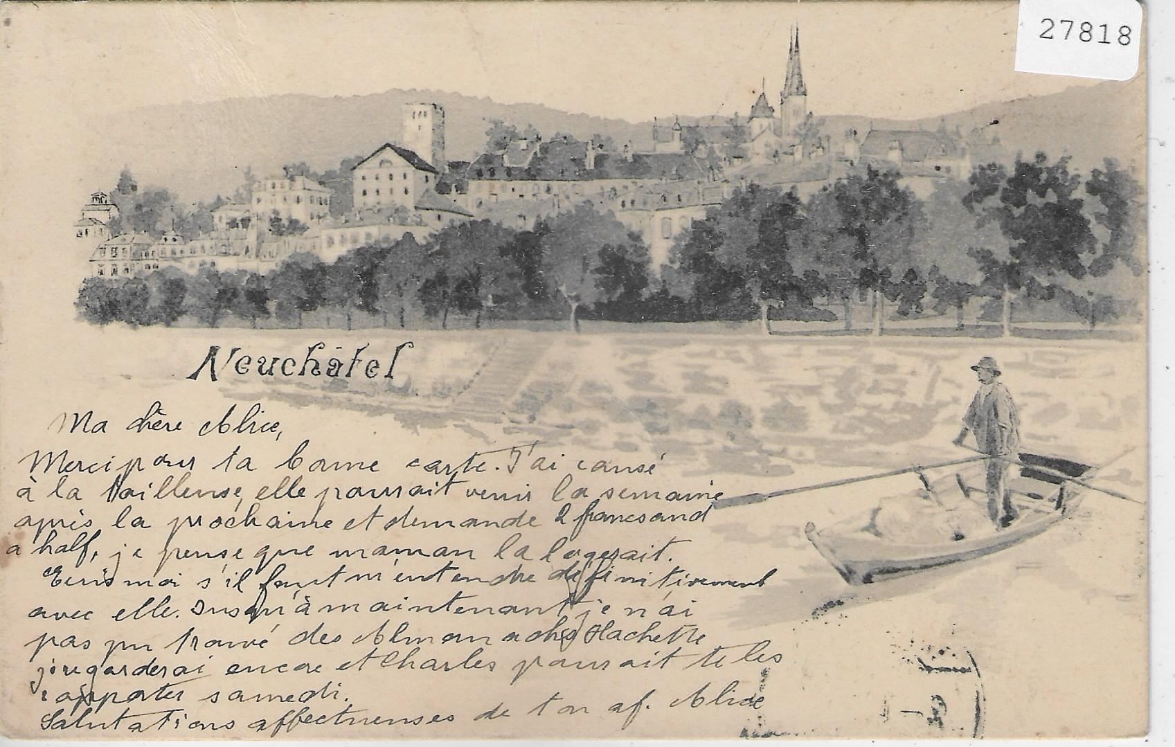 Cartoline postali: Souvenir de Neuchatel – Usato da Ettingen venduto da Kartenplanet