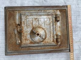 Ofentürli mit Luftregulierer Ardecco, Guss, antik ca. 1920