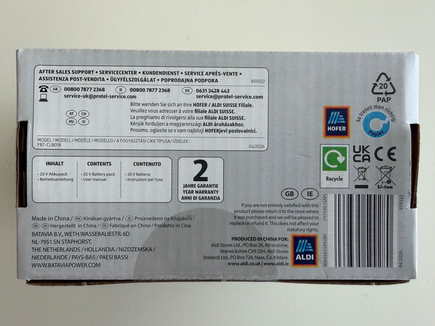 Caricatori & Batterie: Ferrex batterie 20V 4.0Ah – Nuovo e nell'imballaggio originale da St-Gingolph venduto da GoldenKeys 2