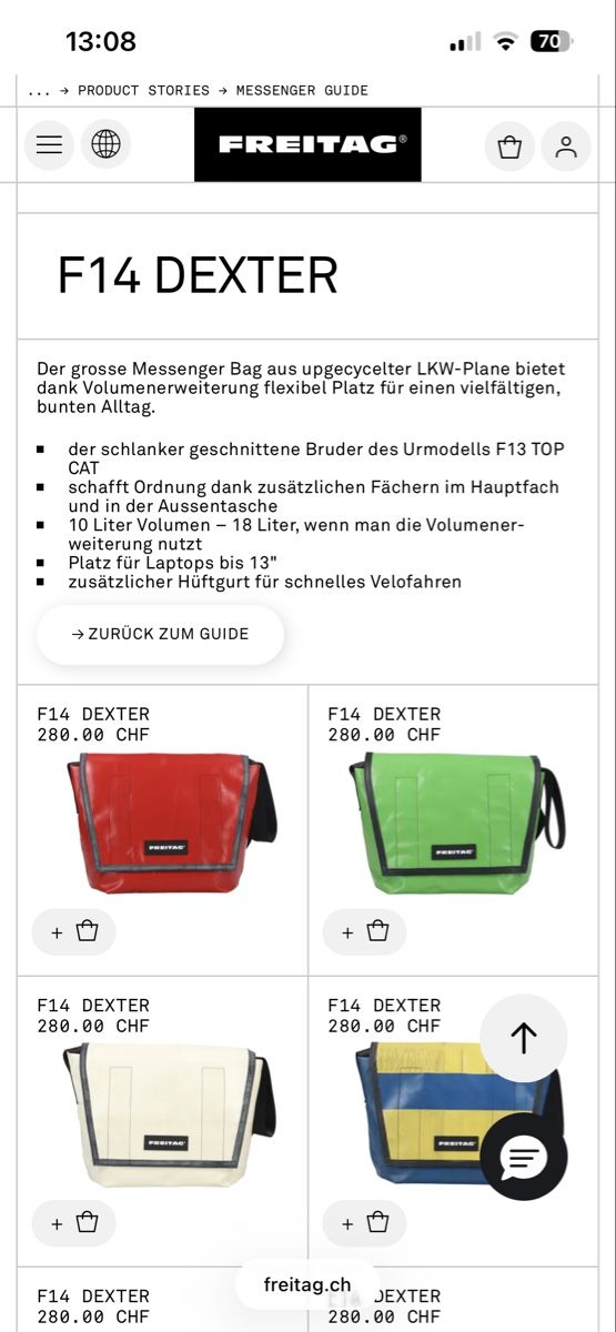 Freitag Borse: Freitag Messengerbag F14 "Dexter" – Usato da Zürich venduto da fidodido161 2