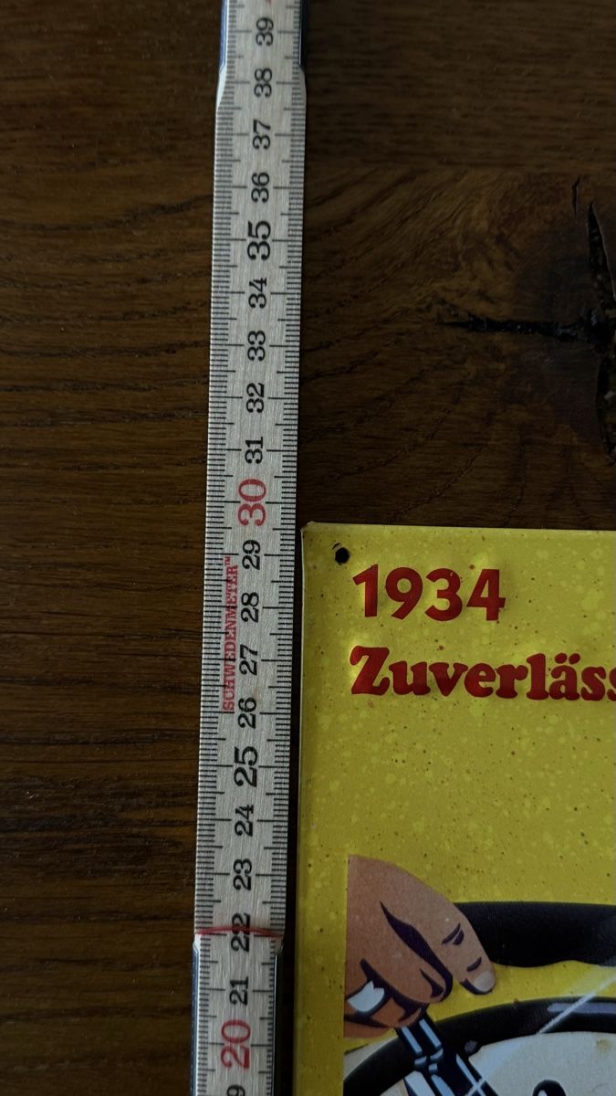 Shell Schilder: Shell Blechschild 1934 Zuverlaessigkeit ueber alles – Gebraucht aus Buchrain von Kindlein 2