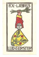 Ex-libris héraldique Ludwig GERSTER (1848-1923). Kappelen