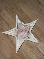 Deko Stern mit Rose Shabby Chic Landhaus Stil