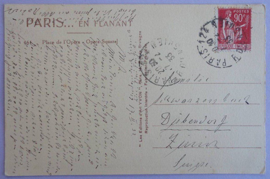 Cartes postales: Paris - Place de l' Opéra – D'occasion à Fétigny par Billy2miny 1