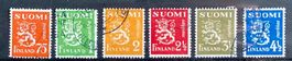 Finnland, Löwe (1942-1943), 7 Werte #