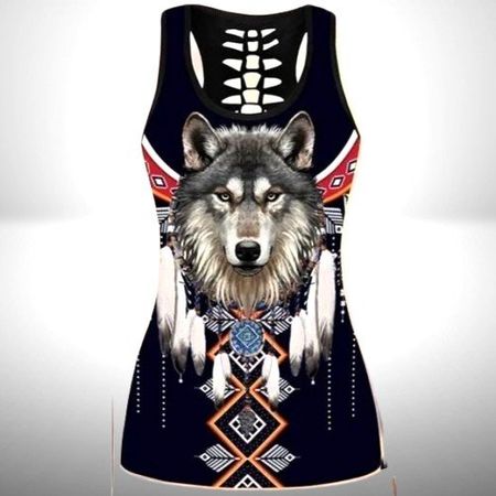 🔥 Summer Vibes: 3D Wolf Tanktop – S, Native Style 🌟💫