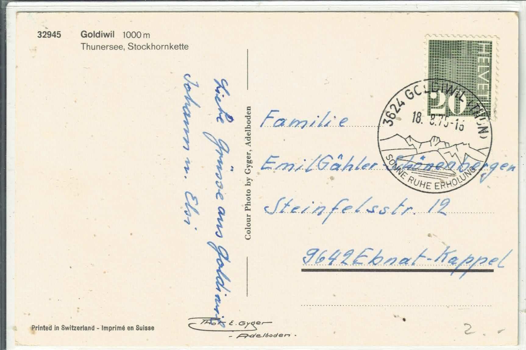 Cartes postales: Goldiwil - Generalansicht – D'occasion à Ettingen par Kartenplanet 1