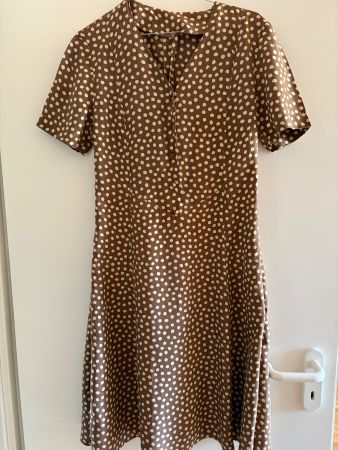 Damen Kleid braun Tupfen Grösse M guter Zustand