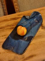 Signierte Studio Keramik Platte – Blau 40 cm