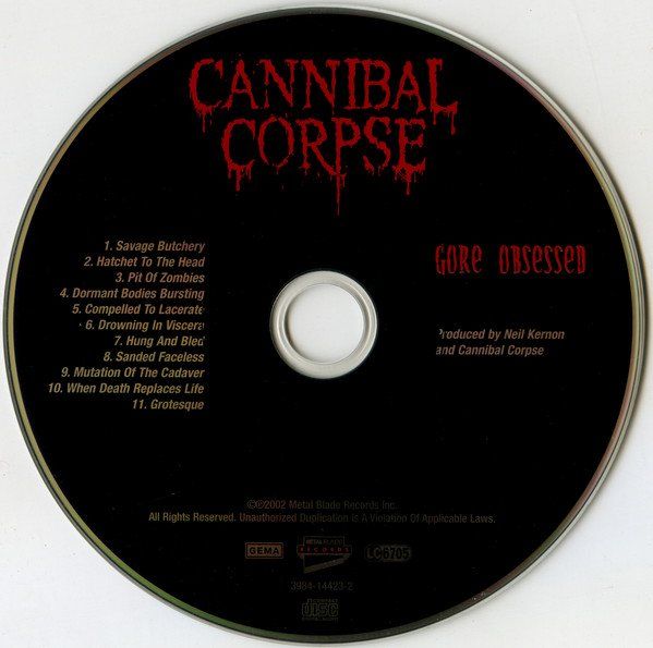 CD: Cannibal Corpse – Gore Obsessed - c – Usato da Brittnau venduto da Zibu 2
