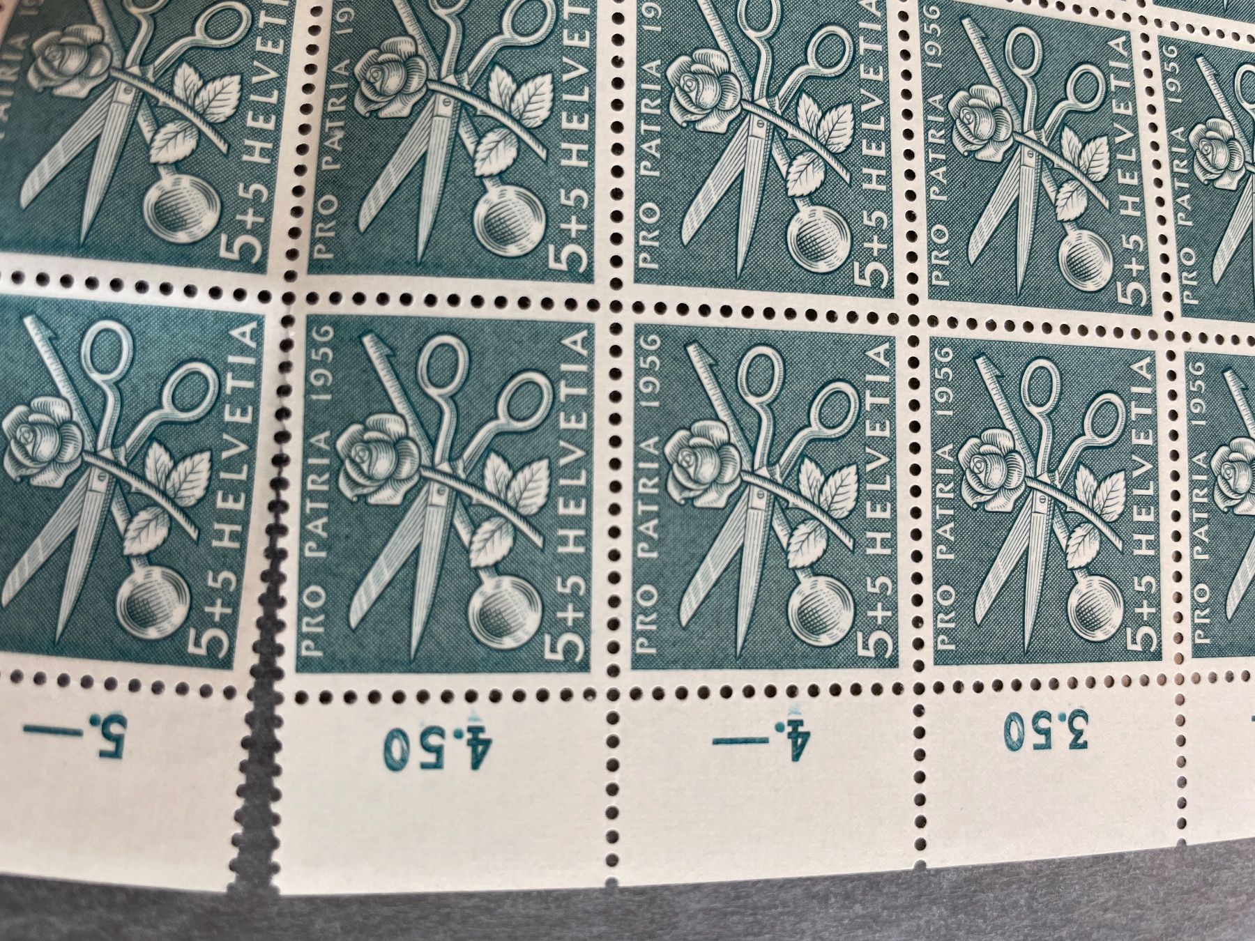 Alle Briefmarken: Znr B76** Bogen mit viel kleine Abart – Gebraucht aus Muri AG von Briefmarke-Schweiz 2