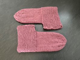 Handgestrickte Bettsocken Mauve Gr. 40/41