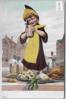 Kleines Mädchen mit Bierkrug - Samt-Karte