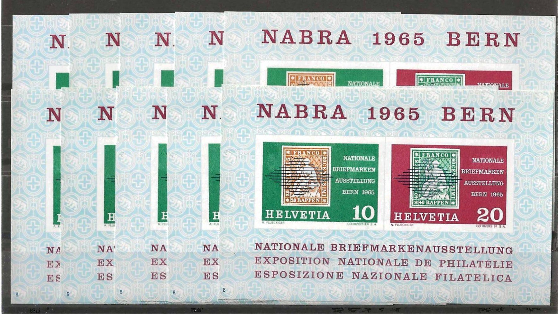 Tutti i francobolli: 10 NABRA-Blöcke 1965 – Usato da Zürich venduto da Philacat11