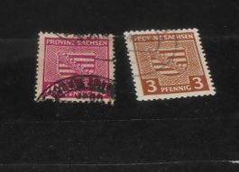 Marken Sachsen 3 Pfennig, 2 Stueck, gebraucht