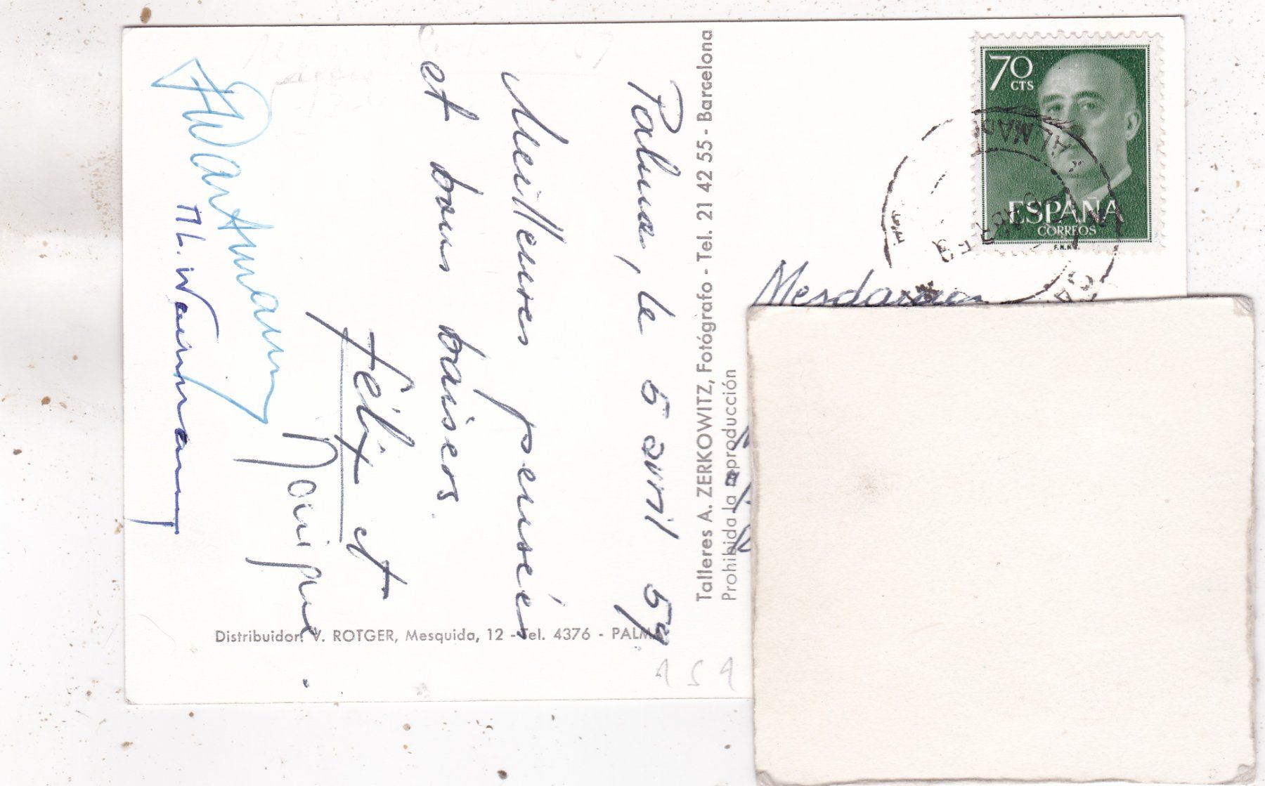 Ansichtskarten: Spanien Mallorca 1959 – Gebraucht aus Herisau von Lisegrat2008 1