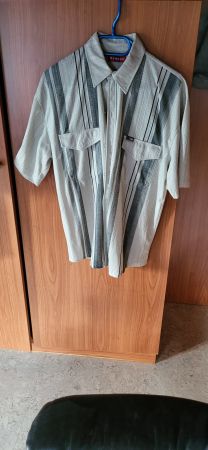 Kurzarm-Herrenhemd XXL 75% Baumwolle/25% Leinen