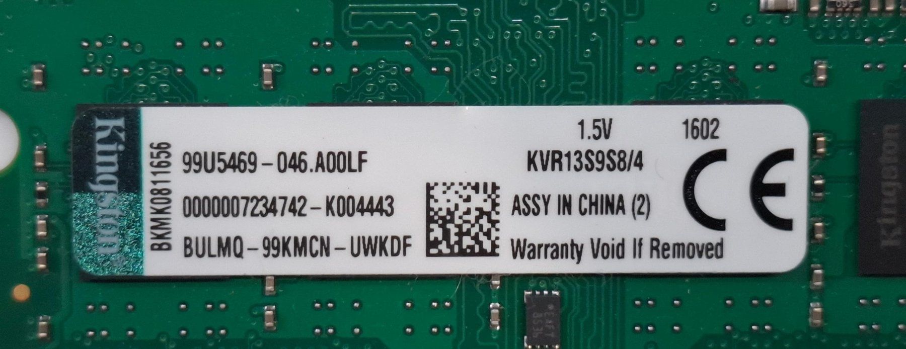 Kingston Memoria / RAM: Kingston RAM 4GB DDR3 – Difettoso da Alpnach Dorf venduto da Dekon20 2