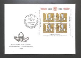 1960 FDC Block Pro Patria illustriert und ohne Adresse LUXUS
