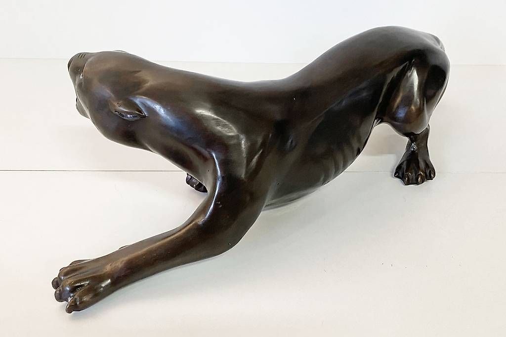 Sculture & Statue: Bronzefigur, schleichender, schwarzer Panther – Usato da Ballwil venduto da ClassicGallery 2