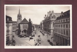 LAUSANNE - Eglise St. François - Tram et autos - 1931