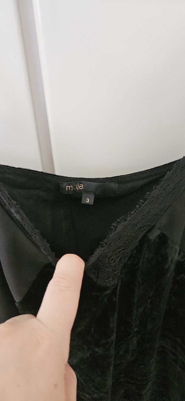Maje Vestiti: Maje Samtkleid mit Spitze Gr. 3/38 schwarz – Usato da Hellbühl venduto da Oki_doki 2