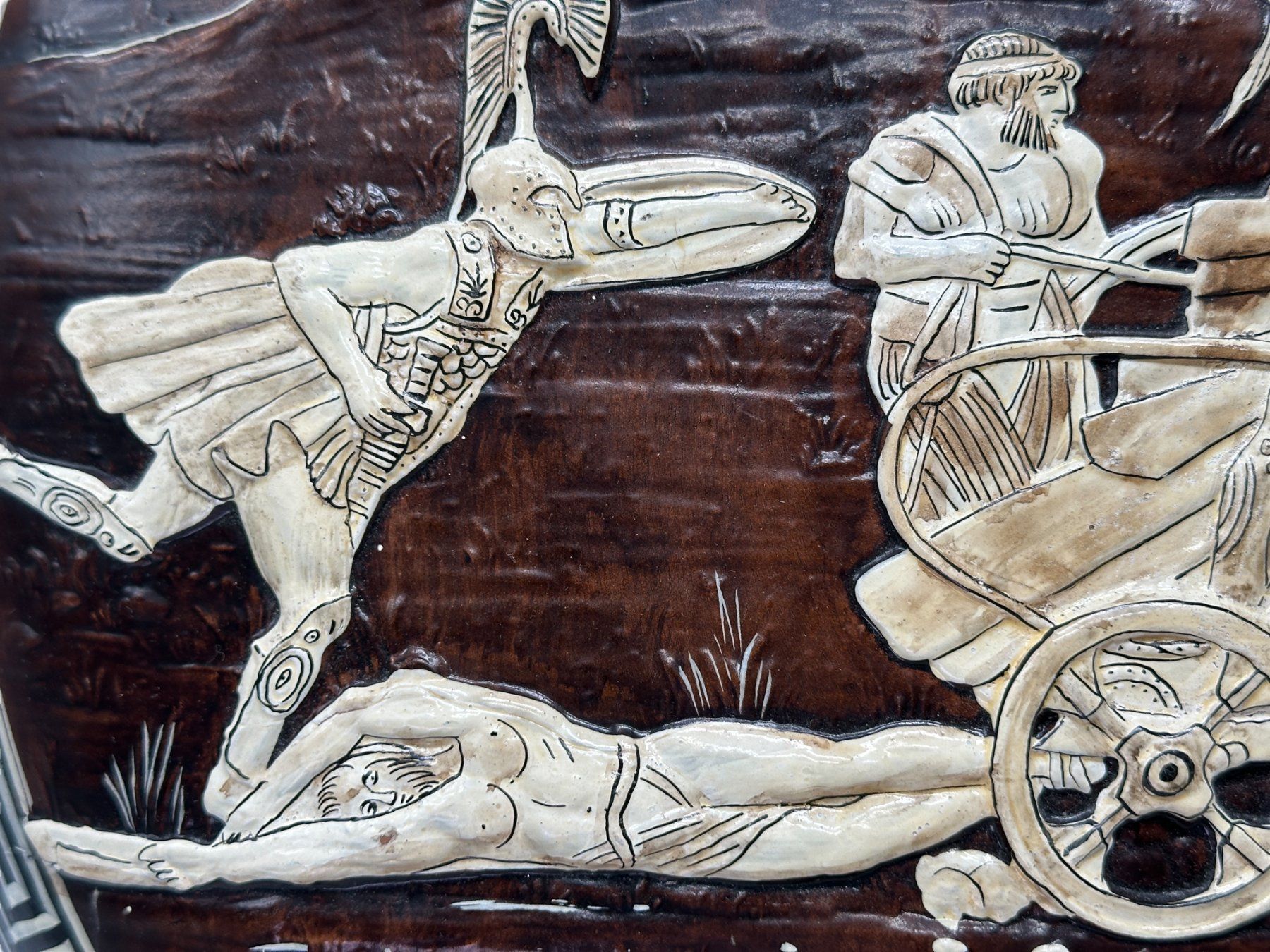 Skulpturen & Statuen: Bas-relief mural en céramique émaillée, Grèce antique – Gebraucht aus Morges von Auct 5
