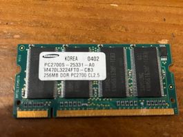 256 MB  PC2700S-25331-A0 DDR Samsung