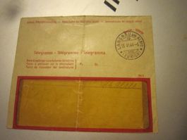 S2 Telegramm mit Inhalt 1944 Langnau am Albis