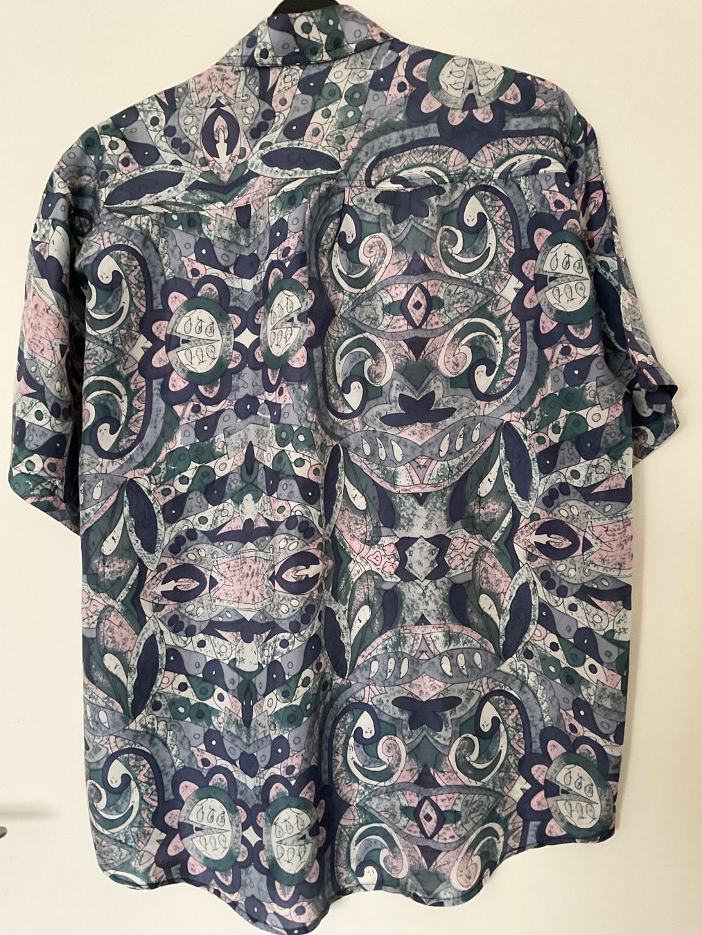 Camicie: Silkbeauty 100% Seiden Hemd Gr M Blautöne – Usato da Urdorf venduto da alda02 4