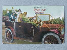 ALTE AK GRUSS AUS RHEYDT AUTO MIT LEPORELLO 1919