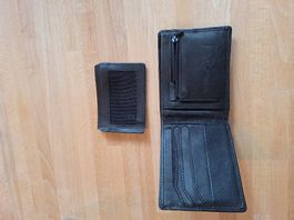 Quicksilver Portemonnaie Leder schwarz