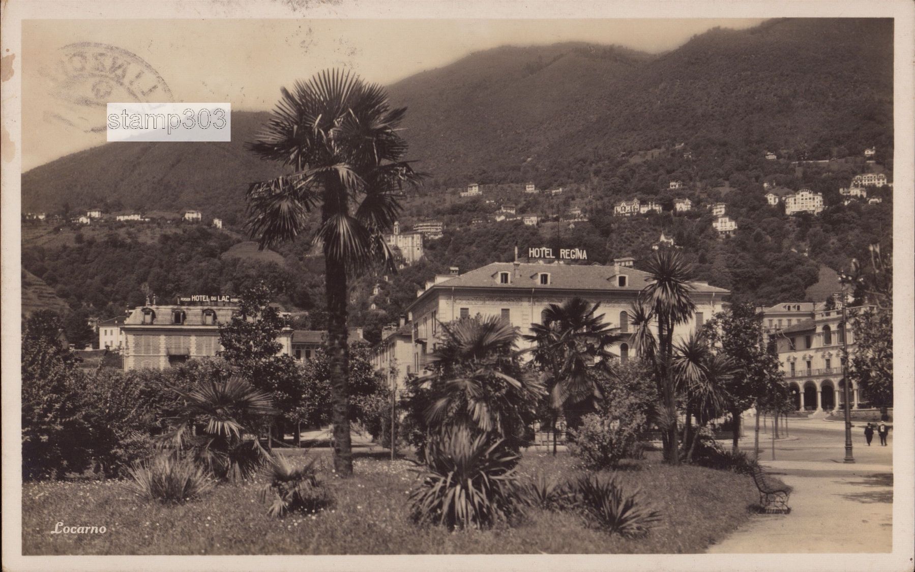 Cartoline postali: 1927 AK Locarno Hotel Regina – Usato da Eggersriet venduto da stamp303