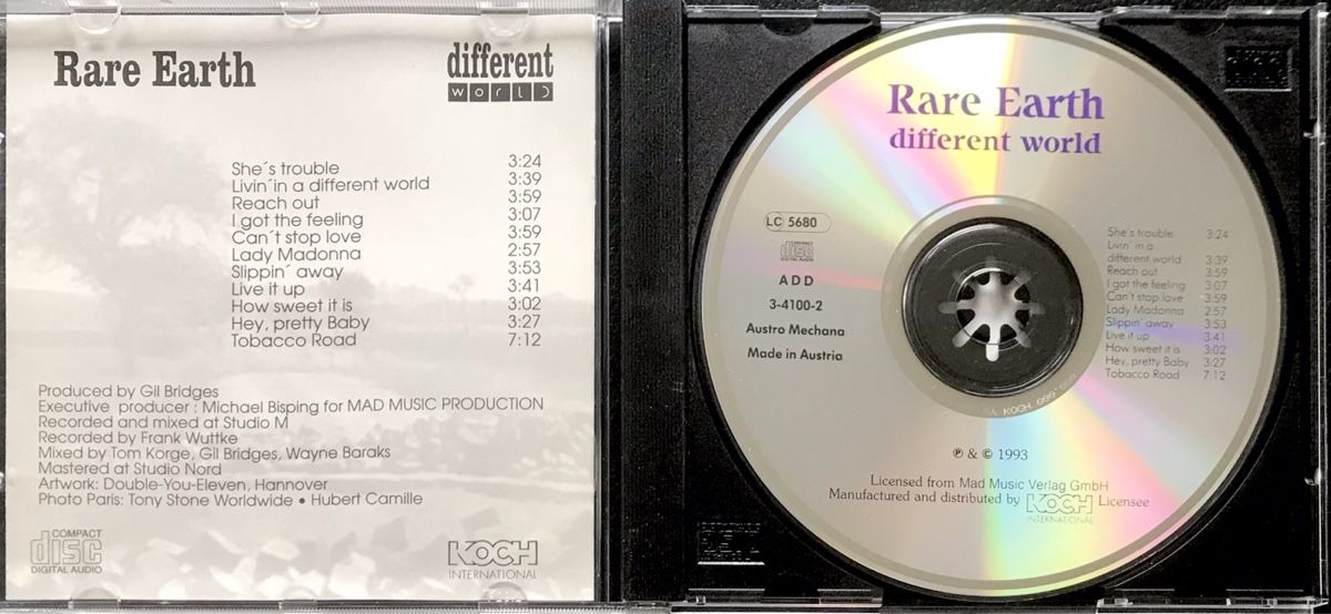 CD: CD Rare Earth - Different World – Usato da Zürich venduto da tomakomai 2