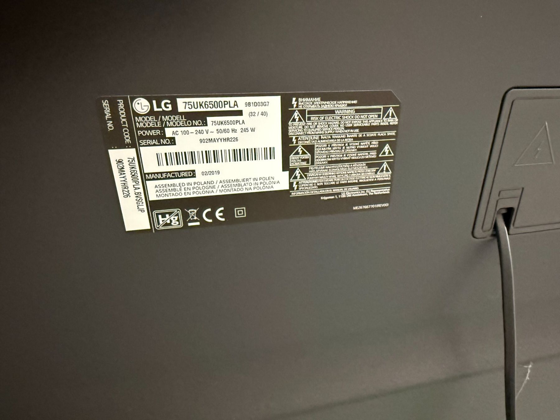 Fernseher: LG TV 75" UHD 75UK6500PLA – Gebraucht aus Richterswil von Dingsda72 4