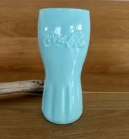 Coca-Cola Glas türkis guter Zustand 14cm