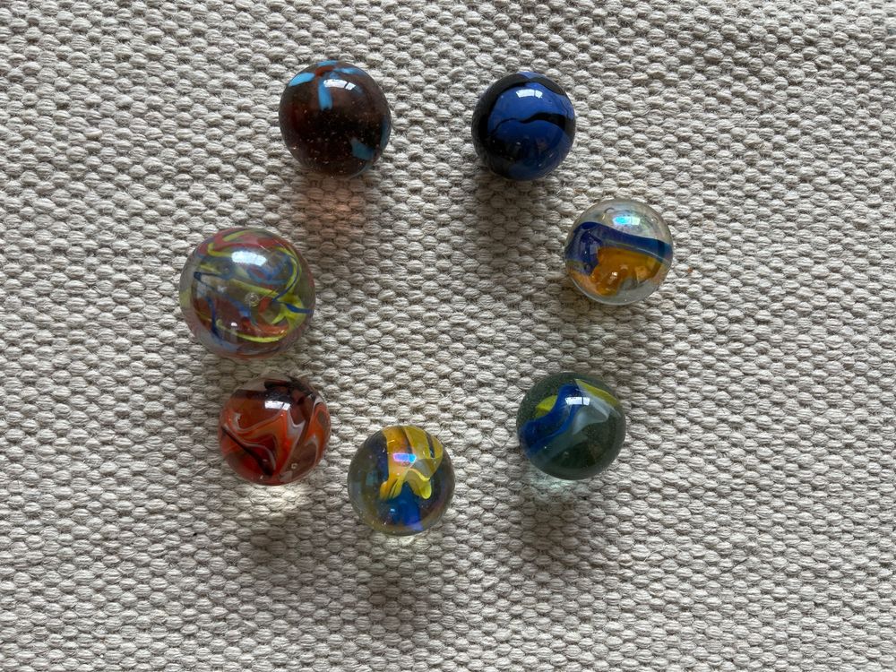 1kg/2kg Bunte Mischung Glasmurmeln, Murmeln, Knicker, Kugeln, 16mm