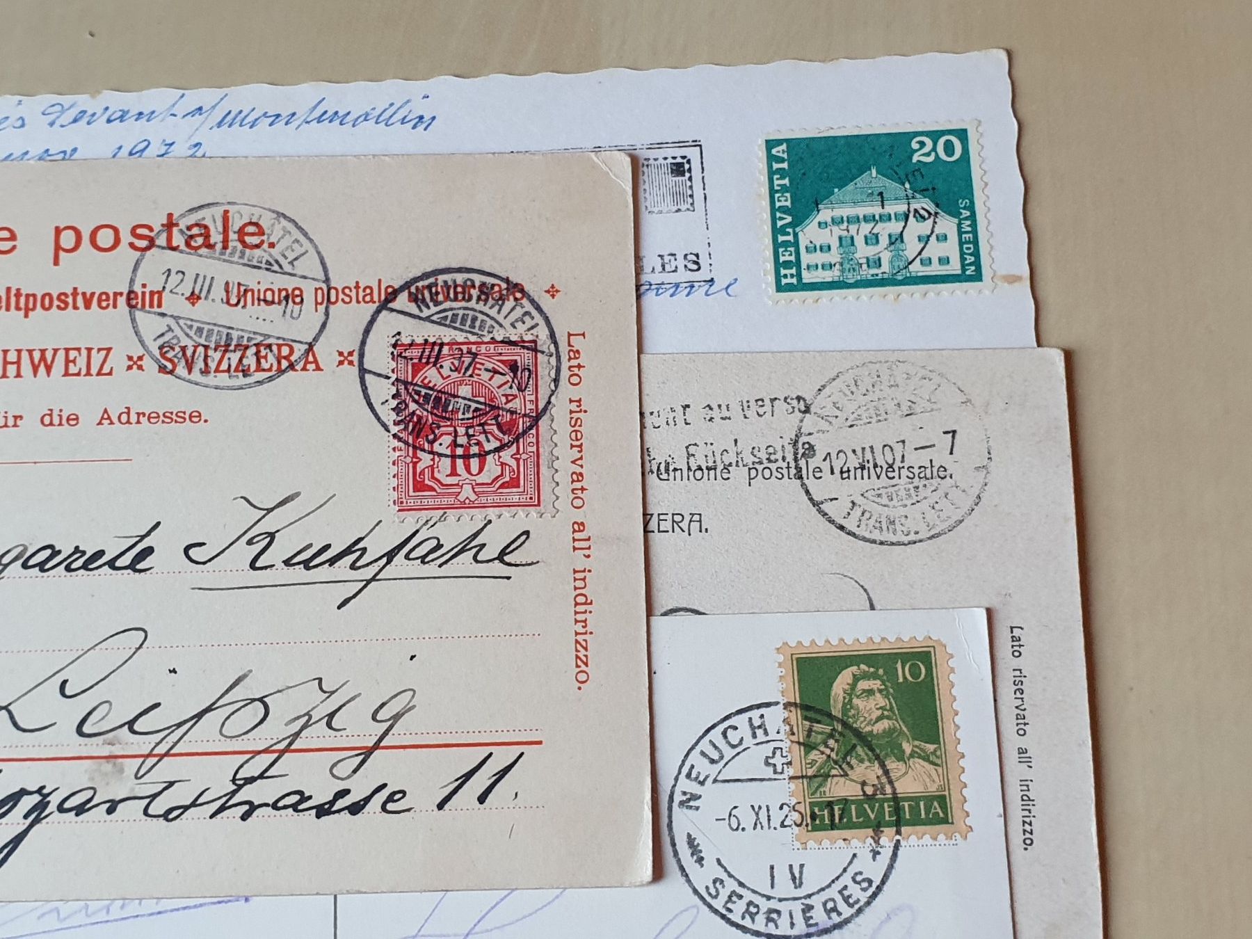 Cartoline postali: 12 x Karten Neuchatel ab 1897 – Usato da Stansstad venduto da collectorsshop 7