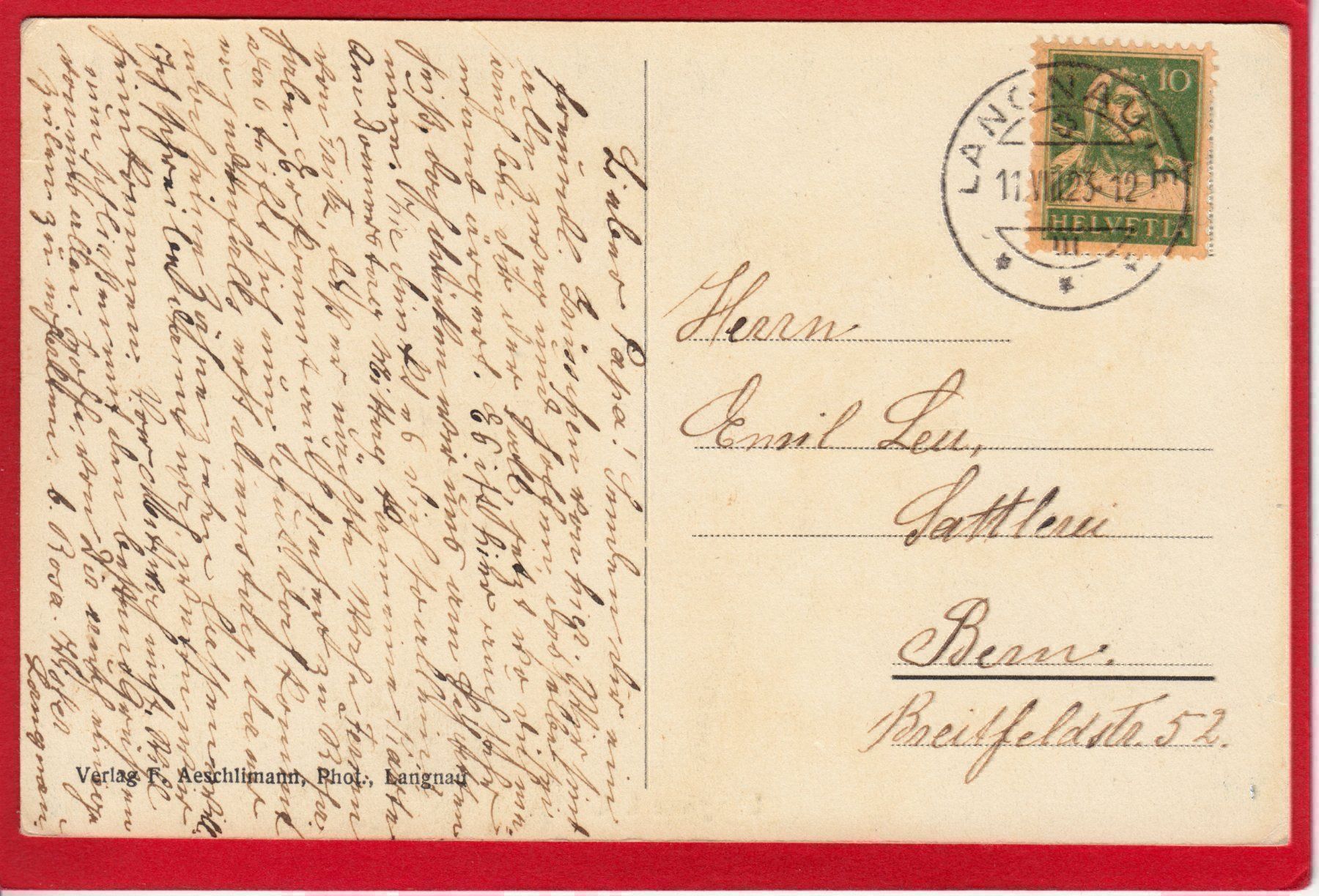 Cartes postales: AK LANGNAU IM EMMENTAL – D'occasion à Grüningen par Kartensammler 1