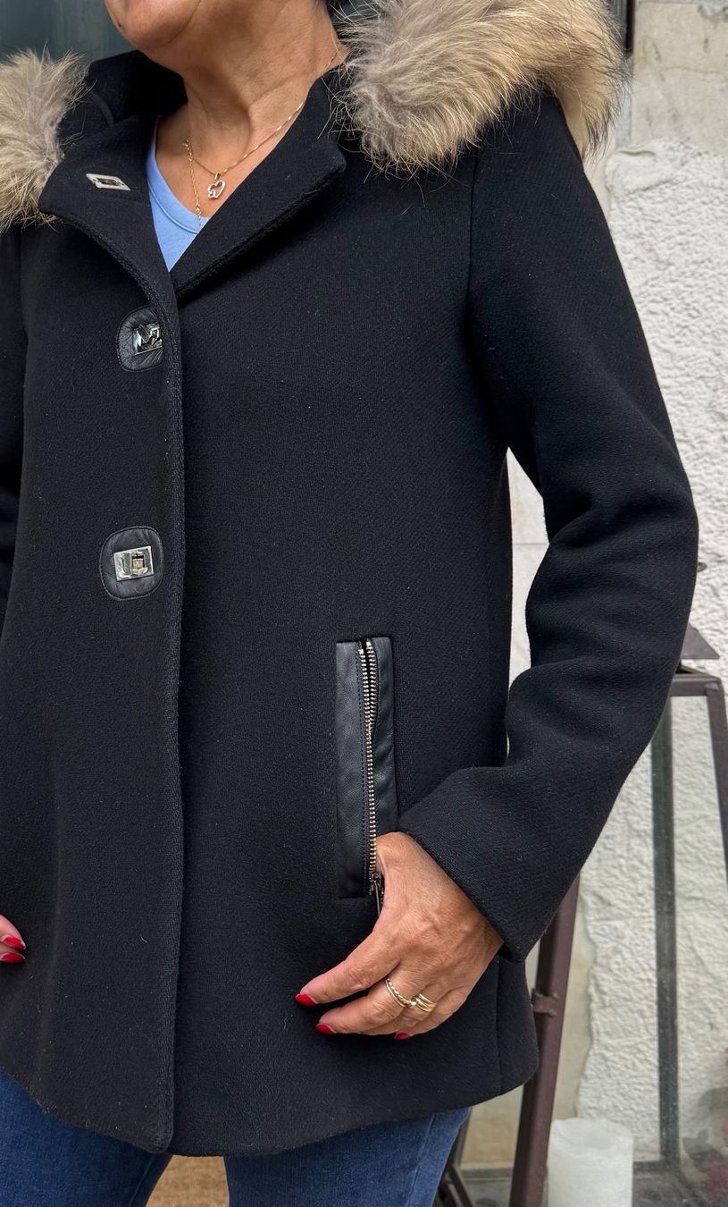 Sandro Jacken: Veste Sandro  noire 36 avec capuchon – Neu (gemäss Beschreibung) aus Genève von fto_sz8d 5