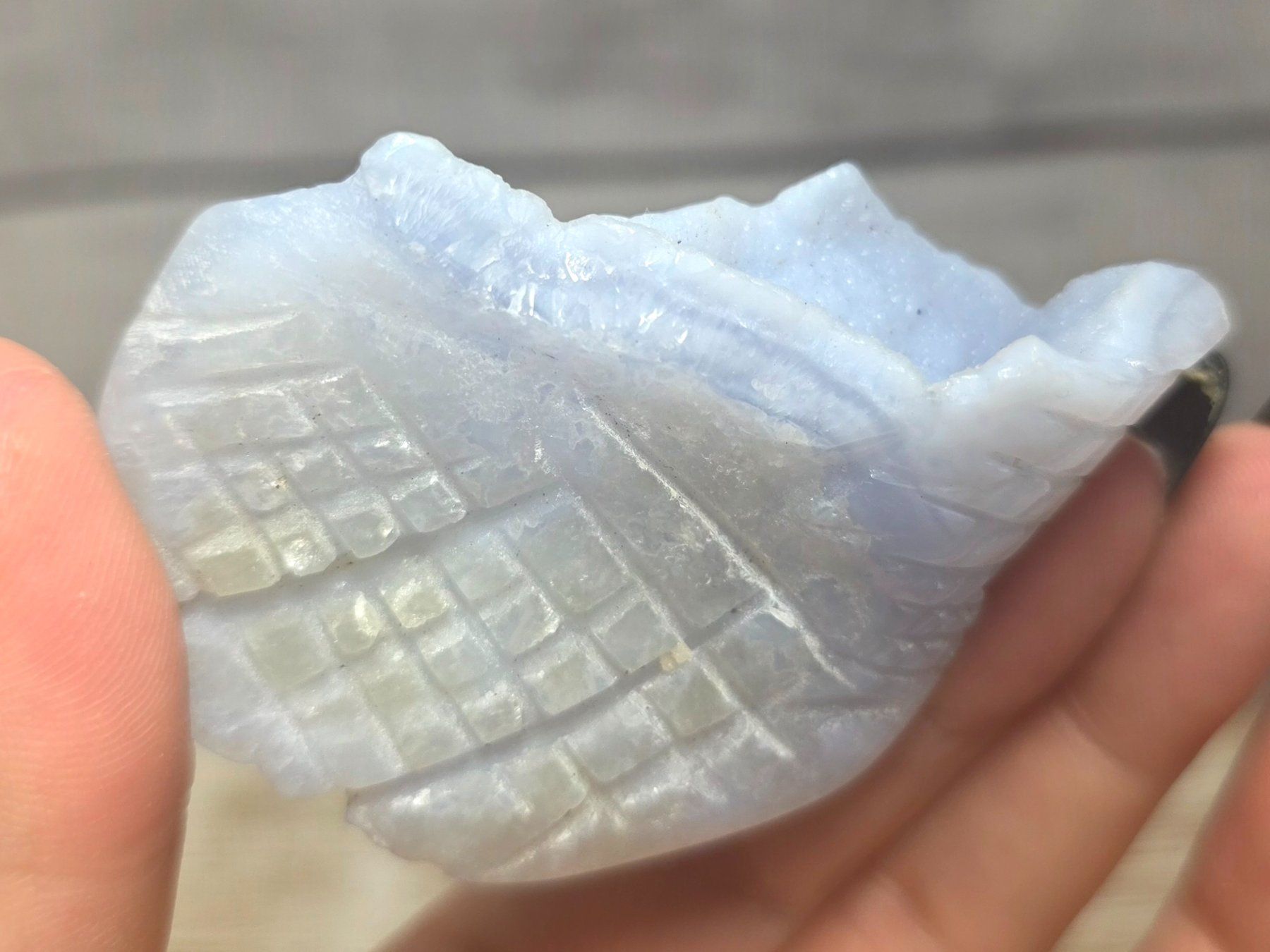 Minerali & Pietre curative: Blue lace Achat Schnitzerei 55g – Nuovo e nell'imballaggio originale da Matzingen venduto da Shay_Crystalz 2