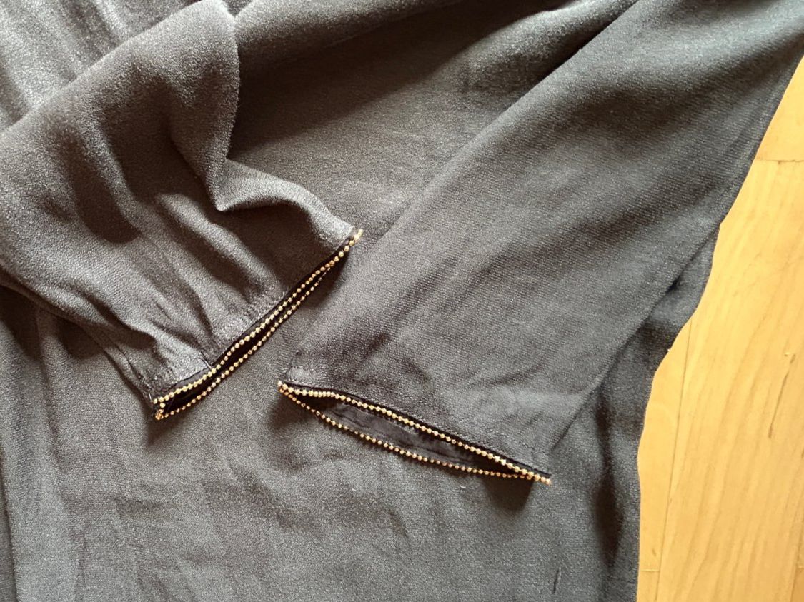 Zara Blusen: Zara Bluse, dunkelgrau /grau, Golddetails, M – Gebraucht aus Bern von SecondWave 3
