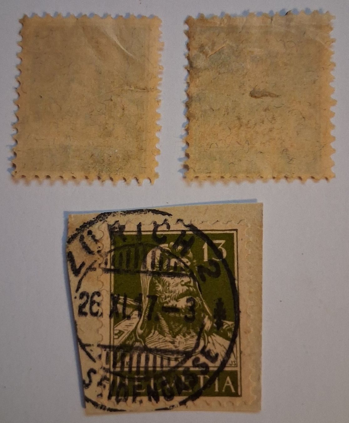 Tutti i francobolli: Tellbrustbild 13 Rappen 3 Stück – Usato da Stalden (Sarnen) venduto da Salina_23 1