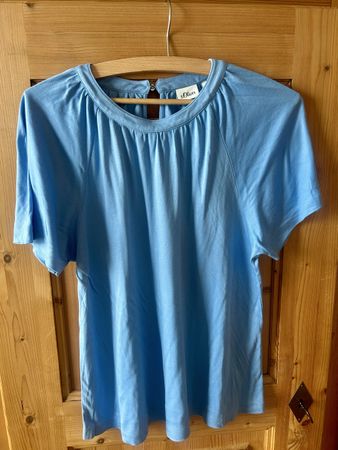 Damen Bluse s.Oliver hellblau Kurzarm Grösse 38