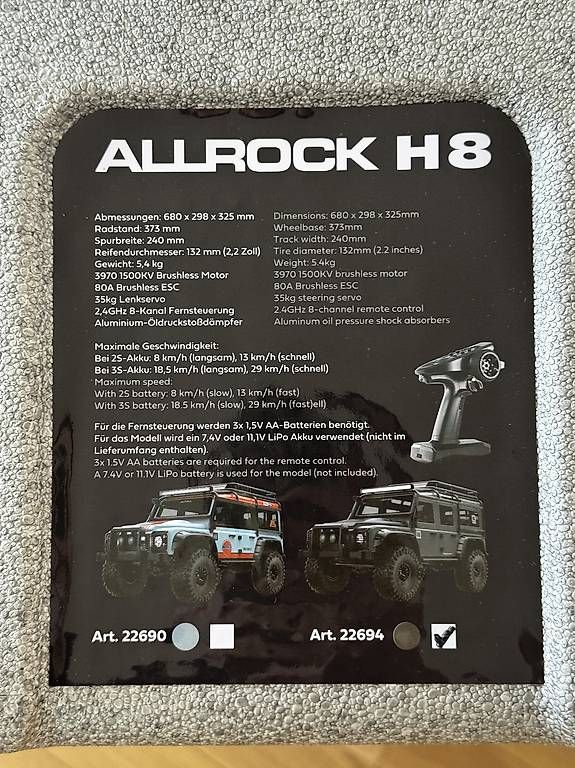 RC Modellbau: Amewi Allrock H8 1:8 4x4 Crawler – Gebraucht aus Brunnen von Donato911 4