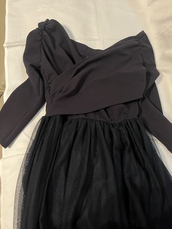 Zara Navy Blue Net Skirt Kleid XS