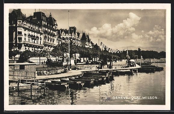 Cartoline postali: AK Genève, Quai Wilson, 1932 – Usato da Berlin venduto da bartko-reher
